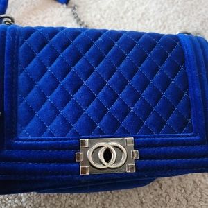 GORGEOUS Blue Velvet Purse